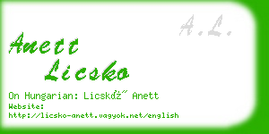 anett licsko business card